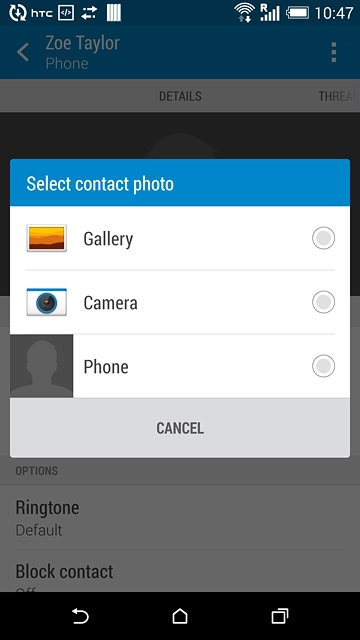 To assign an existing picture:Press Gallery.