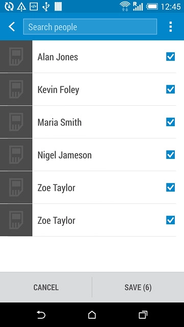 Press SAVE.After a moment the contacts are copied.