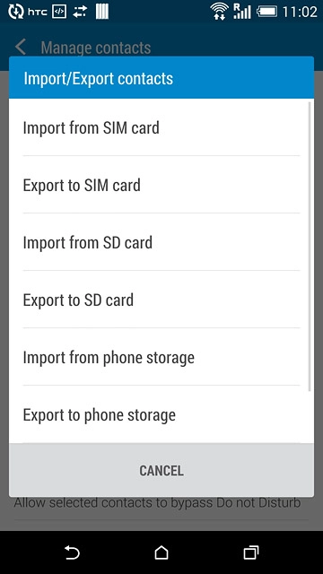 Press Export to SIM card.