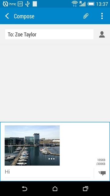 Press the send icon when you've finished your picture message.