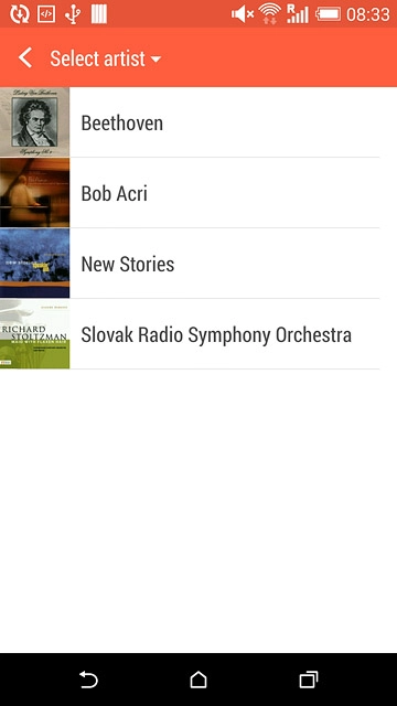 Press the drop down list at the top of the display.