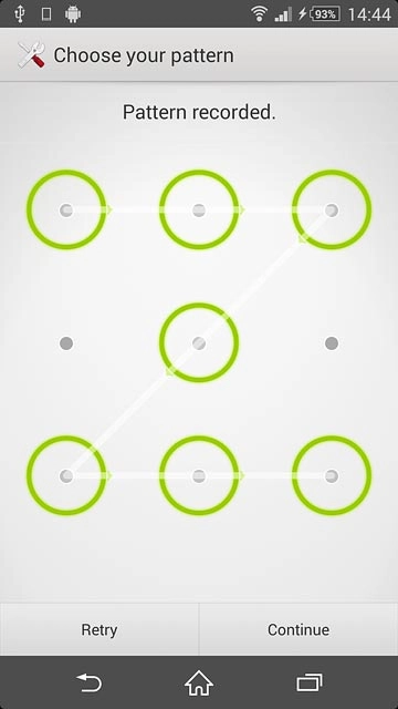 Press Continue.Repeat the selected phone lock code to confirm.