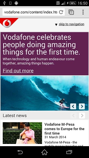 Press the address bar.