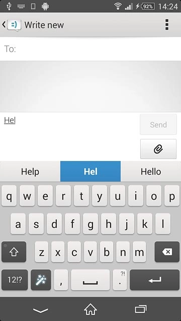 Press the required word to insert it.