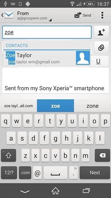 Key in the first letters of the required contact.Matching contacts are displayed.Press the required contact.Repeat the procedure to add more recipients.