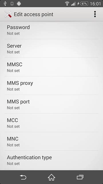 Press Authentication type.