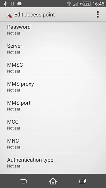 Press Authentication type.