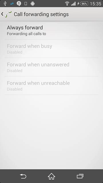 Press one of the following options:Always forward