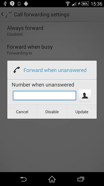 Press Disable.Repeat until all diverts have been cancelled.