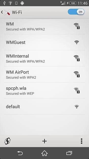A list of Wi-Fi networks within range is displayed.Press the required Wi-Fi network.