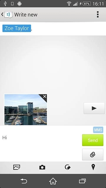 Press Send when you've finished your picture message.