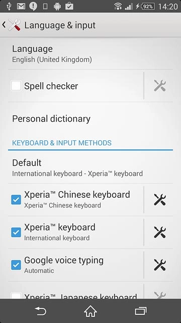 Press the settings icon next to 