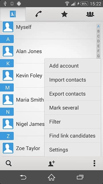 Press Import contacts.