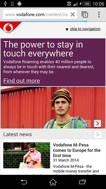 Press the home icon to return to the home screen.