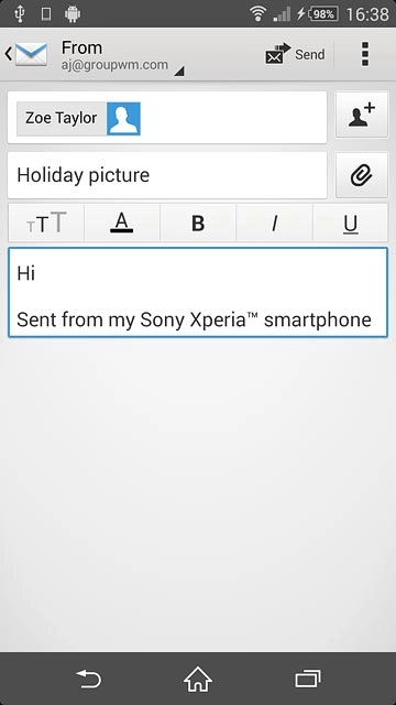 Press the attachment icon.