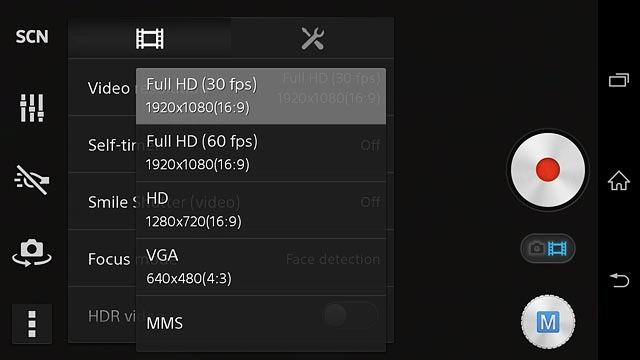 Press the required resolution.