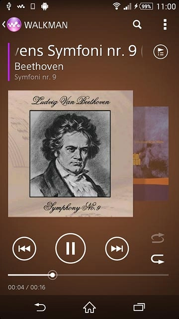 Press the shuffle icon to turn the function on or off.