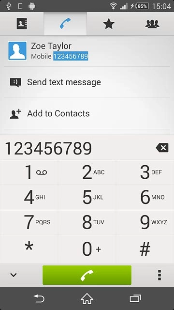 Key in the required number and press the connect icon.