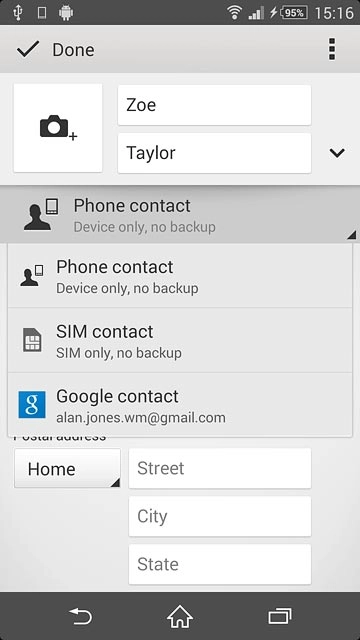Press Phone contact.