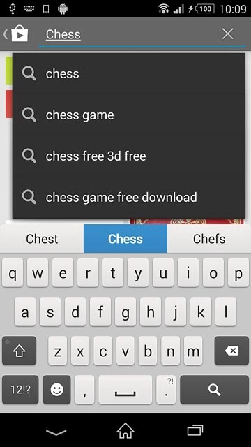 Key in the name of the required app and press the search icon.