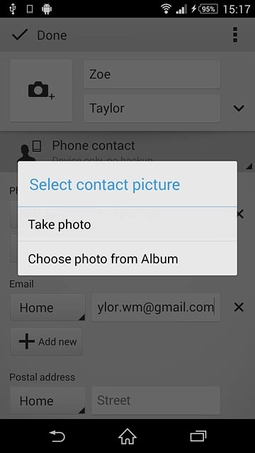 To assign an existing picture:Press Choose photo from Album.