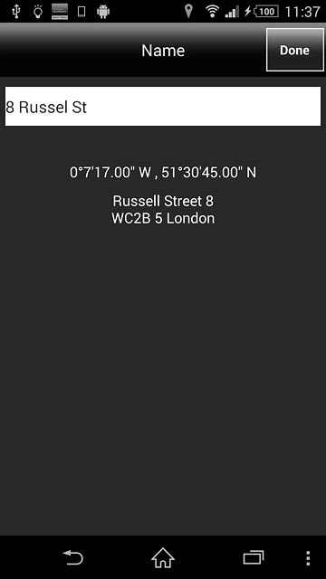 Key in the required name for the destination and press Done.