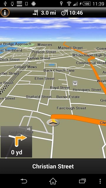 Press the return icon.