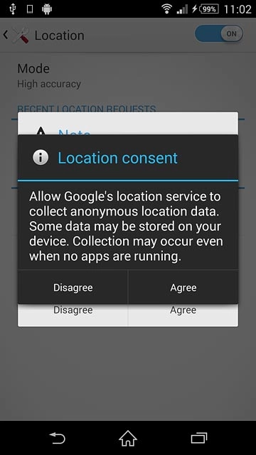 If you turn on the function:Press Agree.