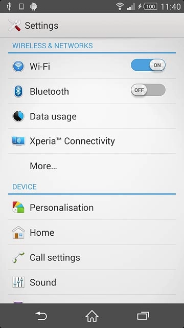 Press Xperia™ Connectivity.