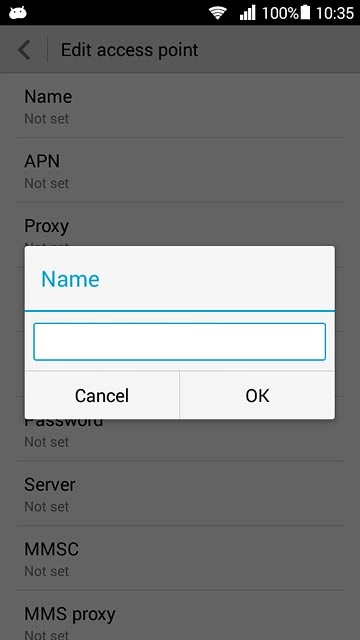 Key in Vodafone MMS and press OK.