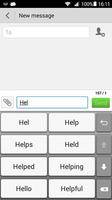 Press the required word to insert it.