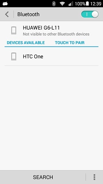 Make sure the other device is turned on and is ready to connect via Bluetooth.Your phone now searches for devices and after a moment, a list of Bluetooth devices within range is displayed.Press the required Bluetooth device.Follow the instructions on the display to pair the Bluetooth device with your phone.The new device is displayed on the list of paired devices.