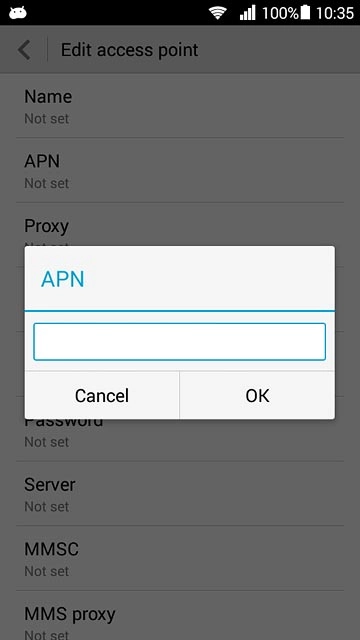 Key in live.vodafone.com and press OK.