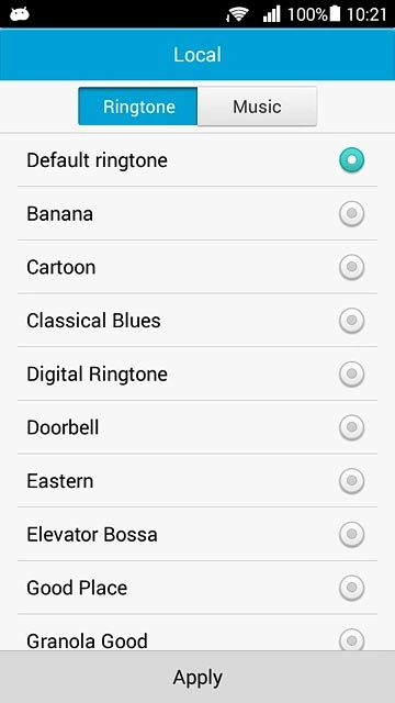 Press the different ring tones to listen to them.