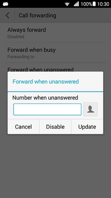 Press Disable.Repeat until all diverts have been cancelled.