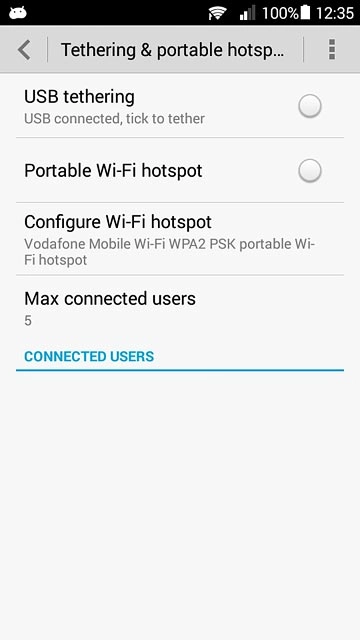 Press Configure Wi-Fi hotspot.