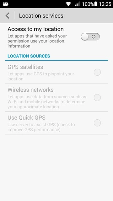 Press Access to my location to turn the function on or off.