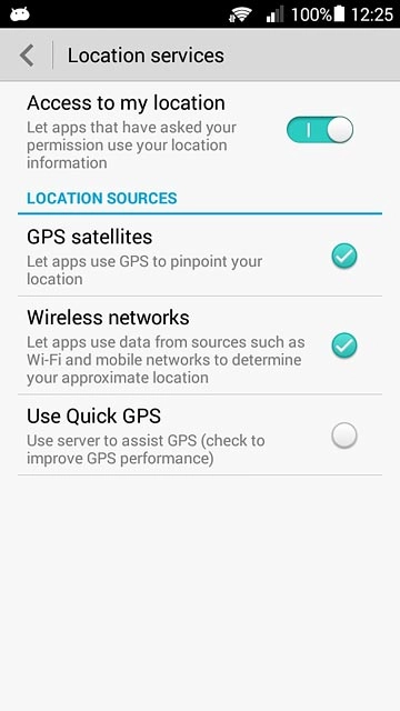 Press GPS satellites to turn the function on or off.