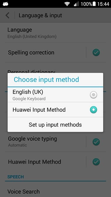 Press Huawei Input Method.