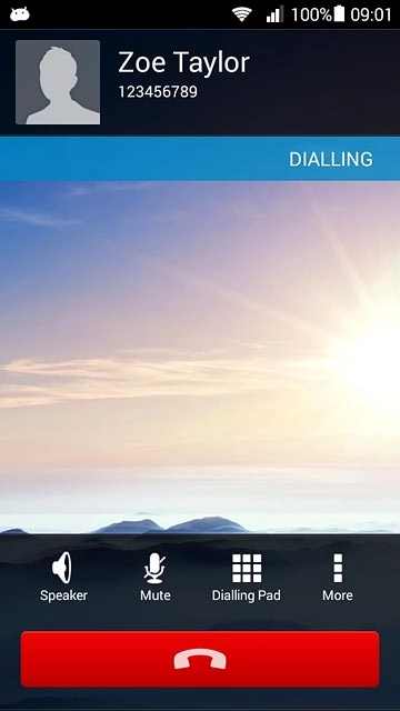 Press the end call icon.