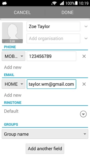 Press the drop down list next to the email address.