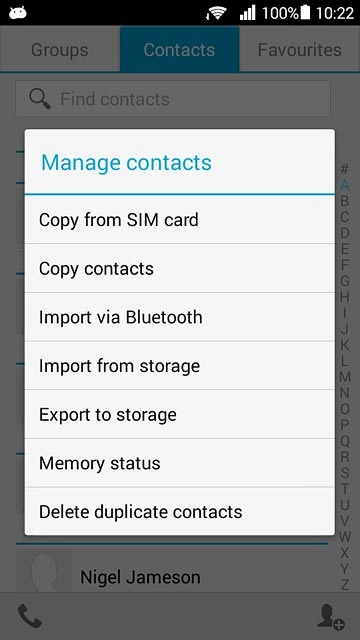 Press Copy from SIM card.