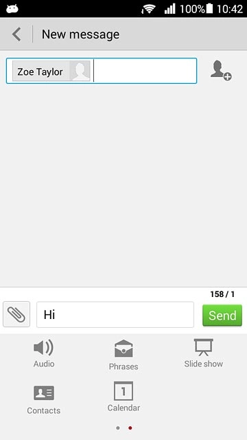 Slide your finger left on the display.Press Audio.