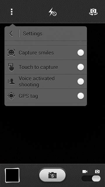 Press GPS tag to turn the function on or off.