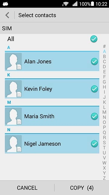 Press the field next to 