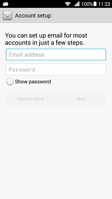 Press Email address and key in your email address.