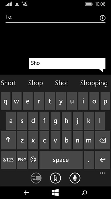 Press the required word to insert it.