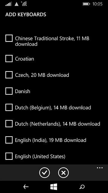 Press the required language to add it.