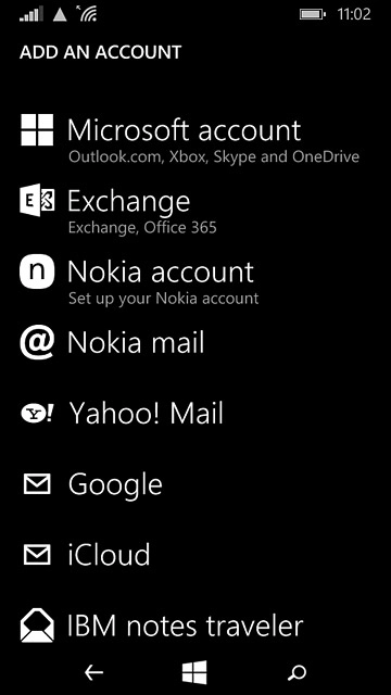 Press Microsoft account.