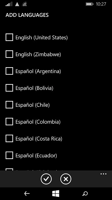 Press the required language.